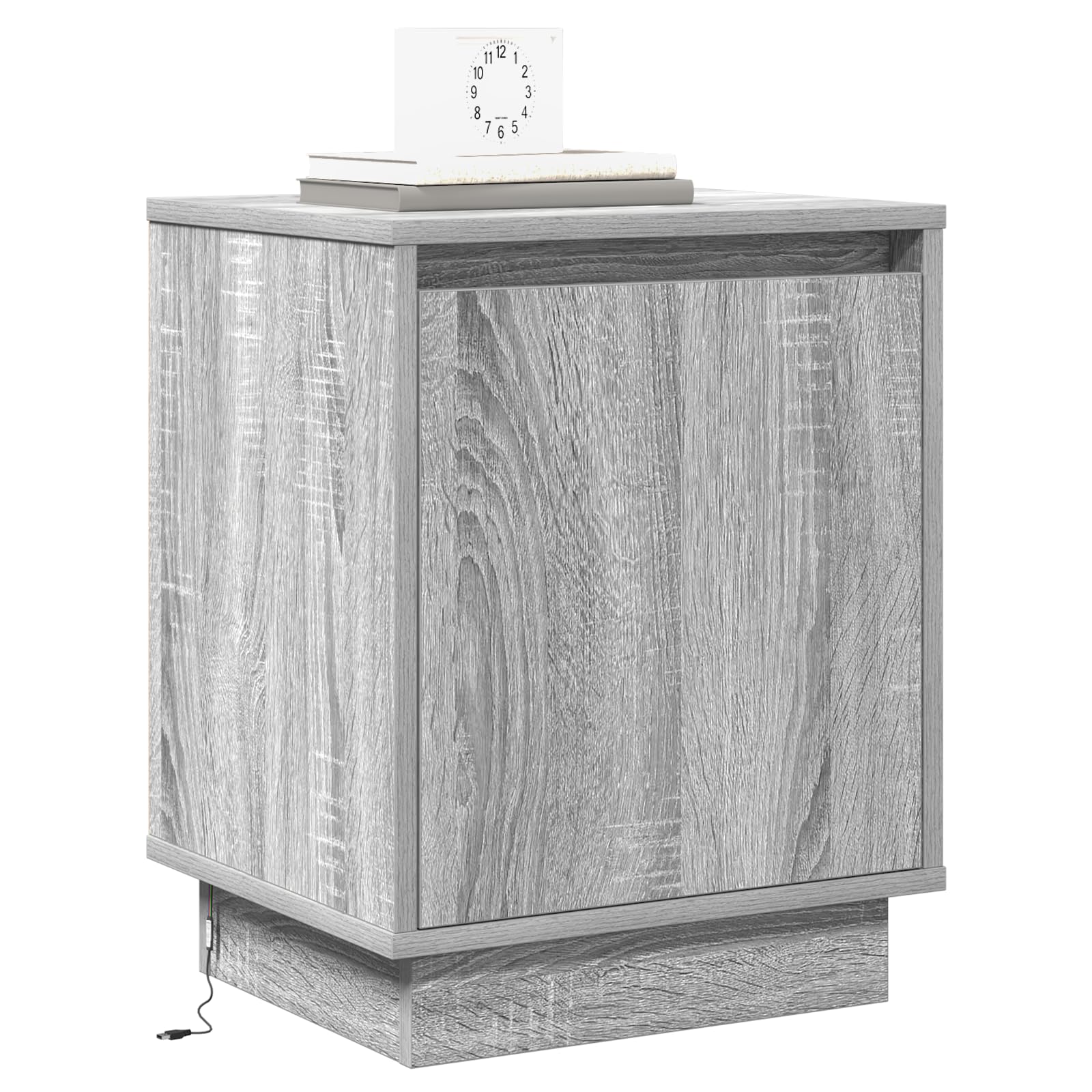 Graues Sonoma Nachttischset mit zwei Schubladen, modernes Design für Schlafzimmer, robuster Holzwerkstoff, platzsparend 39x34,5x50 cm, stilvolle Aufbewahrung