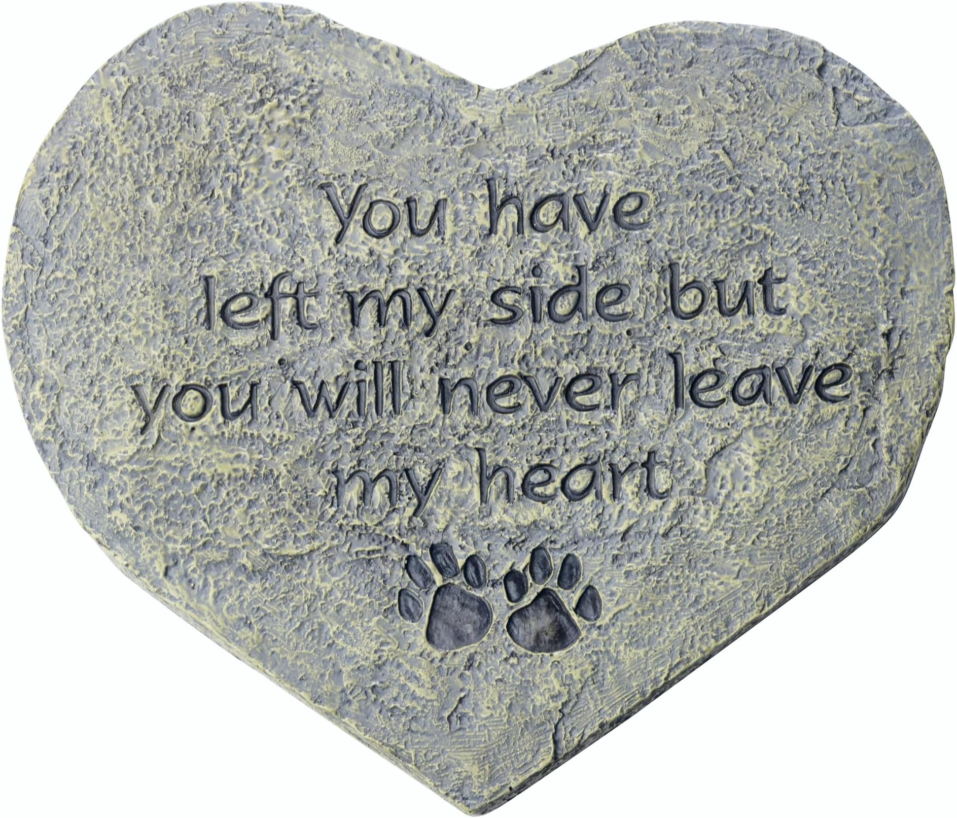 Dog Speak Pet Memorial Stone - You Have Left My Side But You Will Never Leave My Heart โ Paw Prints Bereavement Memorial Gift for Pet Loss & Remembrance