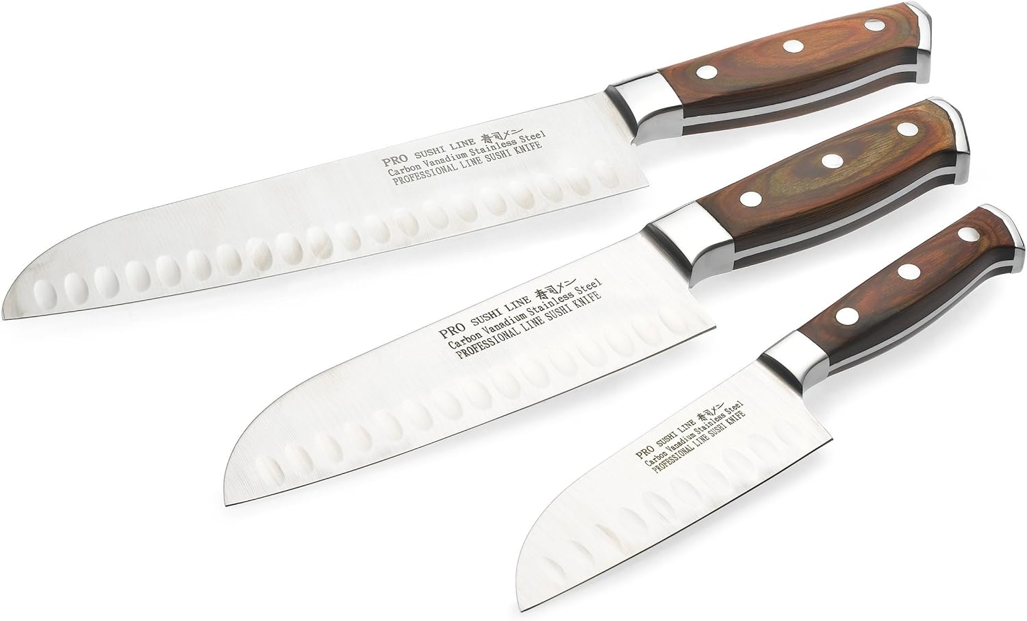 Concord Sushi Pro Line 3-Piece Santoku Knife Set