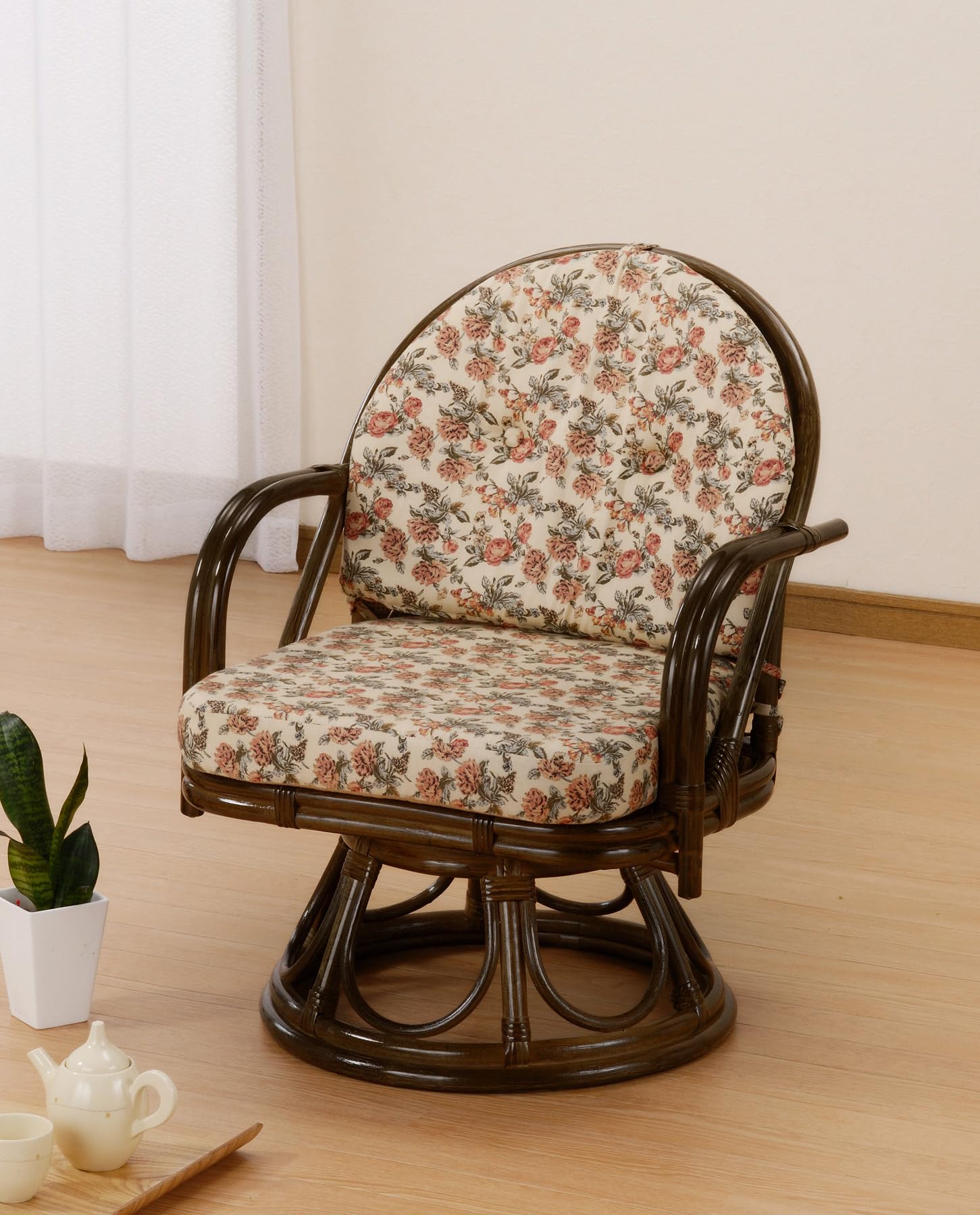 Amazon｜【今枝商店】籐 ラタン 回転座椅子 ラウンドチェア ミドルハイ