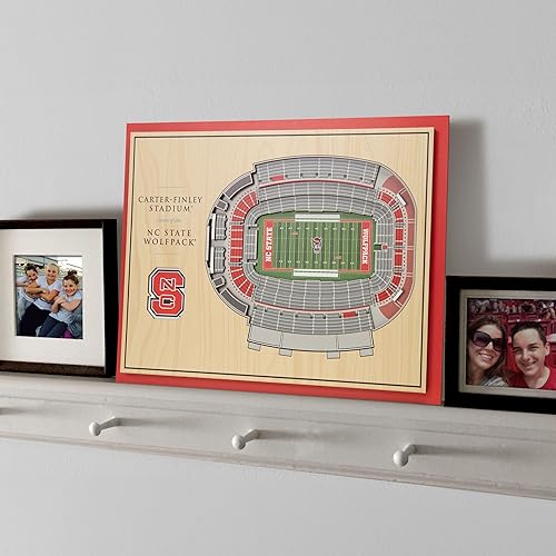 Miniatura 2 de YouTheFan NCAA NC State Wolfpack Arte de Pared 3D StadiumView de 5 Capas - Estadio Carter-Finley