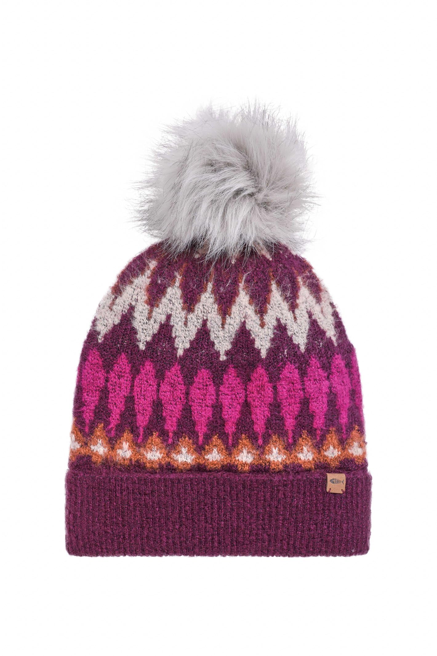 Weird Fish Women's Purple Frady Fair Isle Bobble Hat In