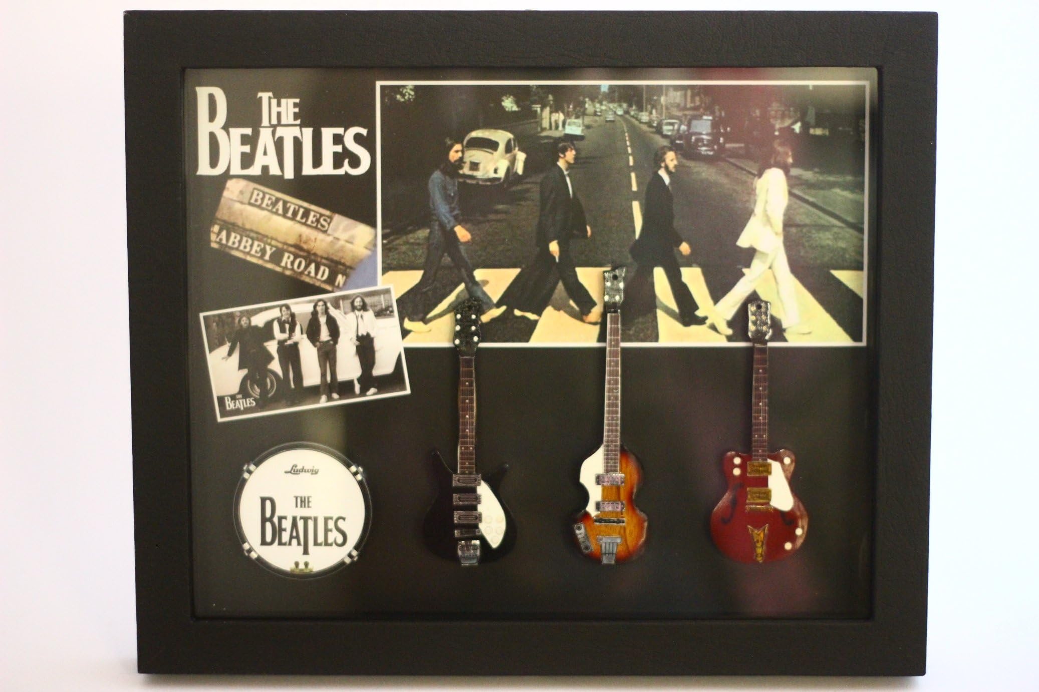 RGM8836 John Lennon Beatles Miniature Guitar Collection in Shadowbox Frame