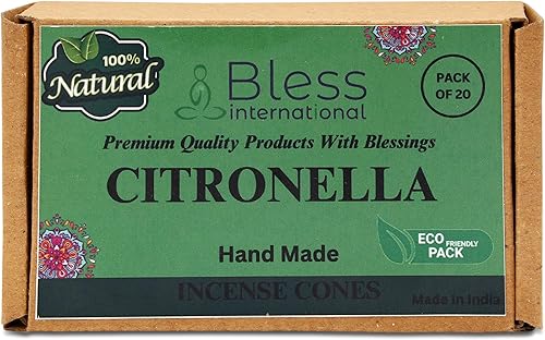 Miniatura 40 de Bless International Cedro 100% natural - Conos de incienso hechos a mano, sumergidos a mano, orgánicos, sin productos químicos para purificación