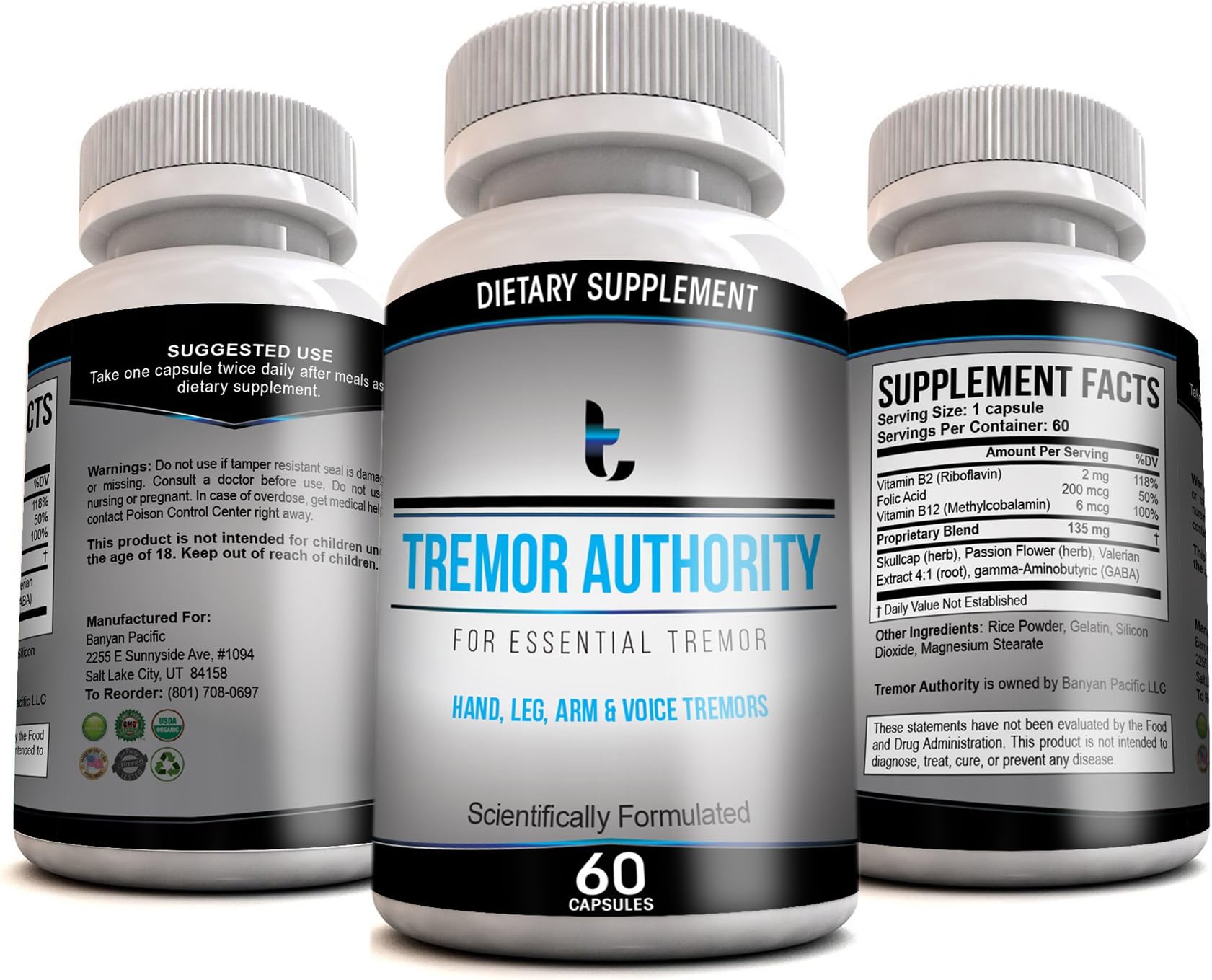 A Natural Aid for Essential Tremor - Provides Relief for Shaky Hands, Arm, Leg, & Voice Tremors (1)