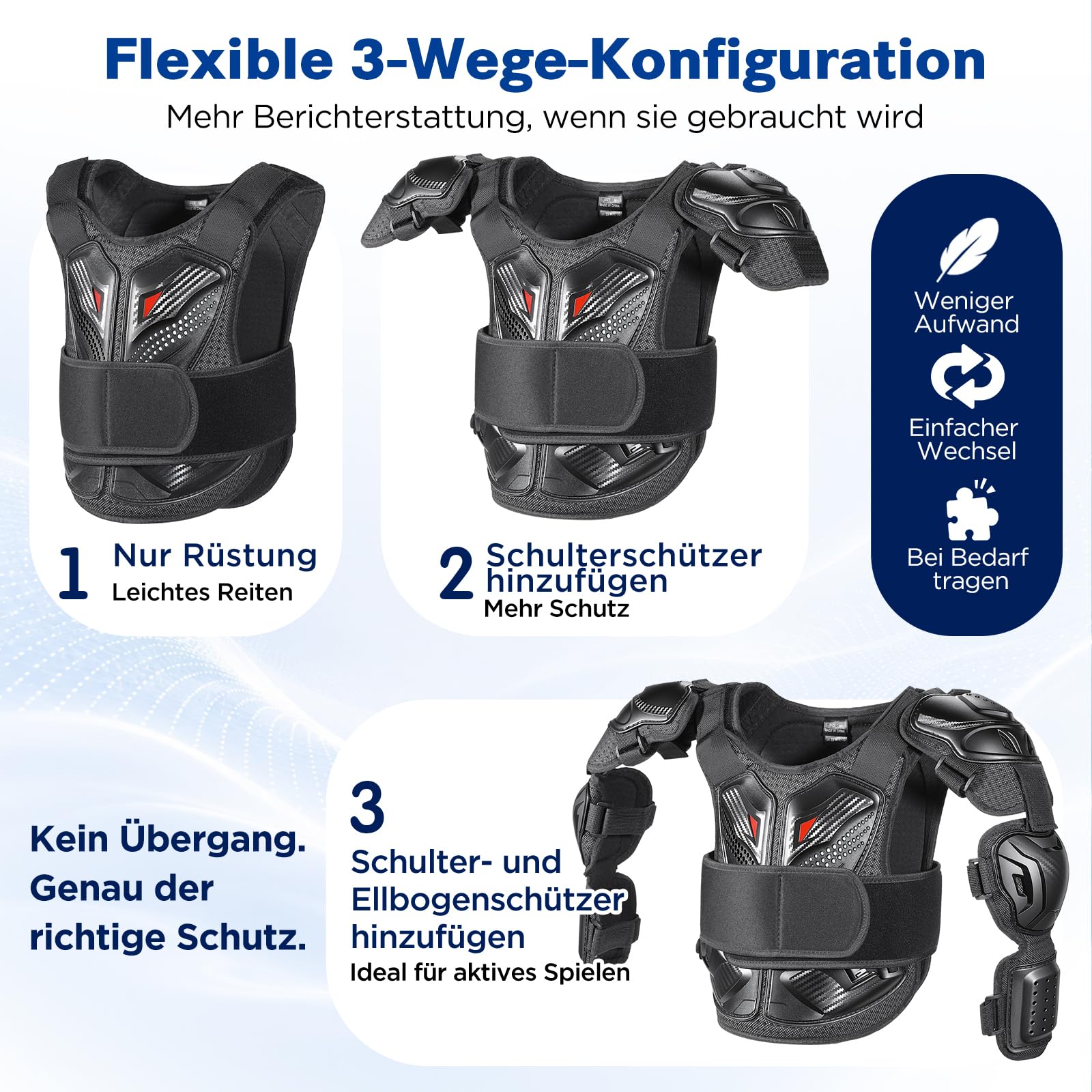 yeesport MTB Brustpanzer Kinder Protektoren Rückenprotektor Set