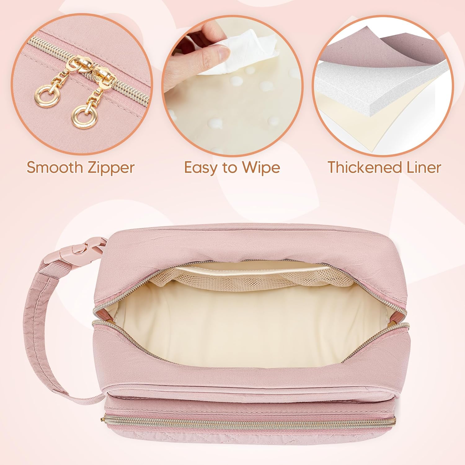 Damero Breastmilk Cooler Bag with 4 Ice Packs, Breast Milk Cooler Travel Bag Fit for Milk Bags or Bottles, with Buckle Handle for Breastfeeding Moms Travel/Daycare, Pink - Image 3