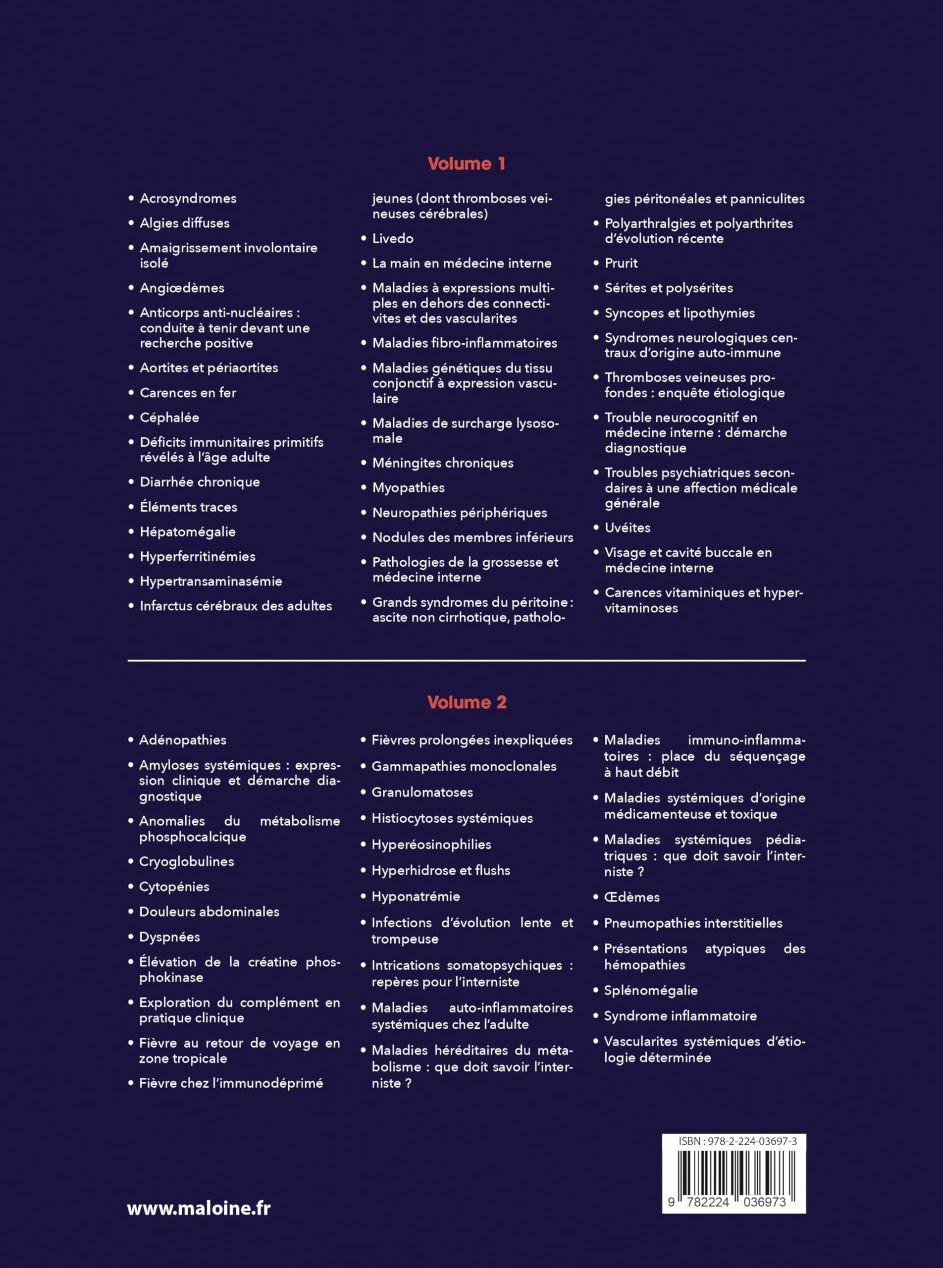 Diagnostics difficiles en médecine interne: Volume 1