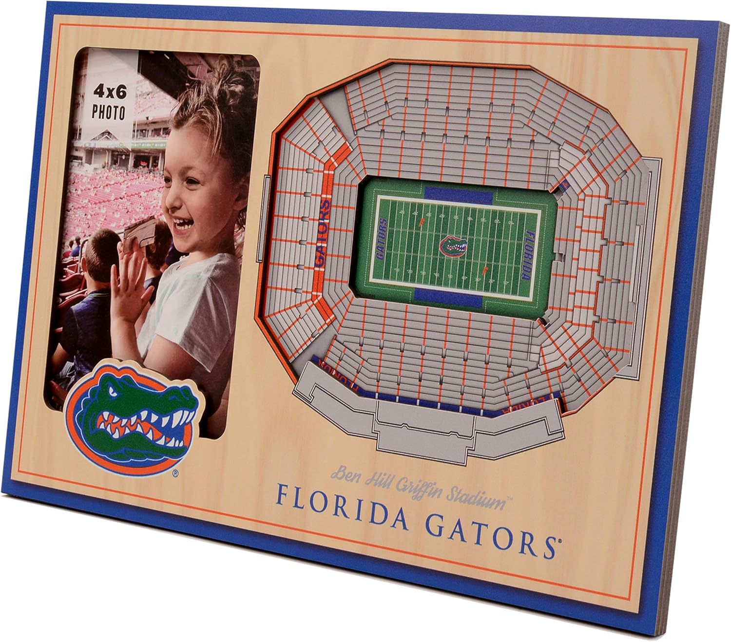 YouTheFan NCAA Officially-licensed 3D Stadium Picture Frame - perfect stadium replica - add 4” x 6” photo - made of multiple layers - ready to hang or display