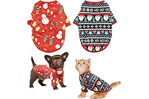 HYLYUN Dog Christmas Shirt 2 Packs - Christmas Pet Shirt Soft Breathable...