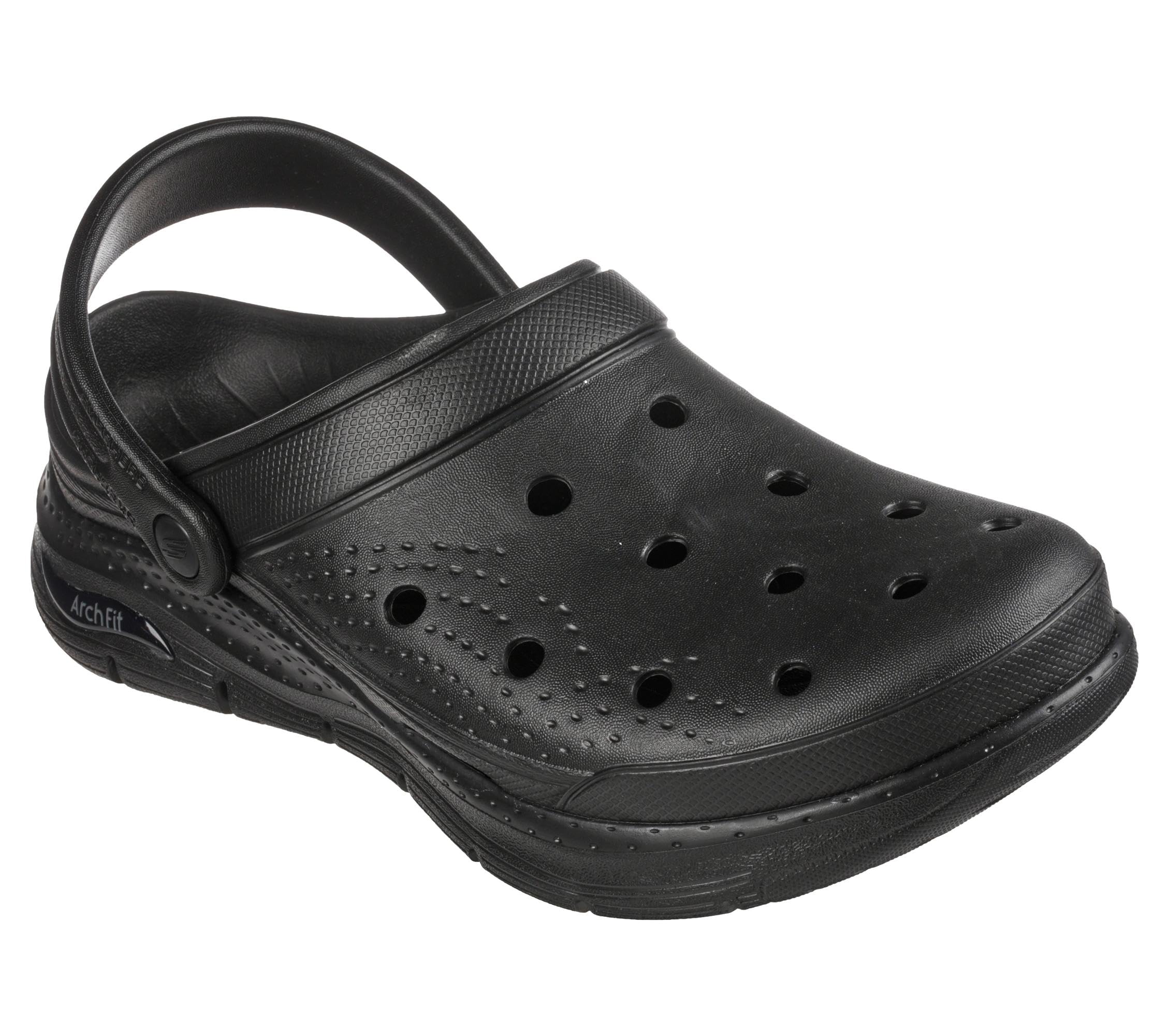 Skechers Men's Arch Fit Foamies Valiant Trainers, Black Synthetic, 8 UK