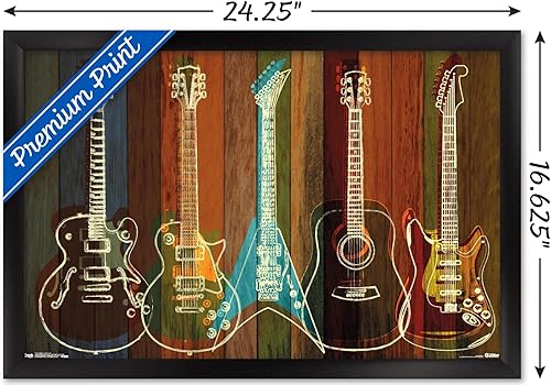 Miniatura 9 de Trends International Póster de pared de guitarras para pared, 22.375 x 34 pulgadas, versión enmarcada en blanco