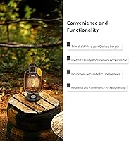 Vista 5 de Light Of Mine, mecha plana 100% de algodón, 33 pies, rollo para lámparas de aceite y linternas que funcionan con aceite de parafina y queroseno