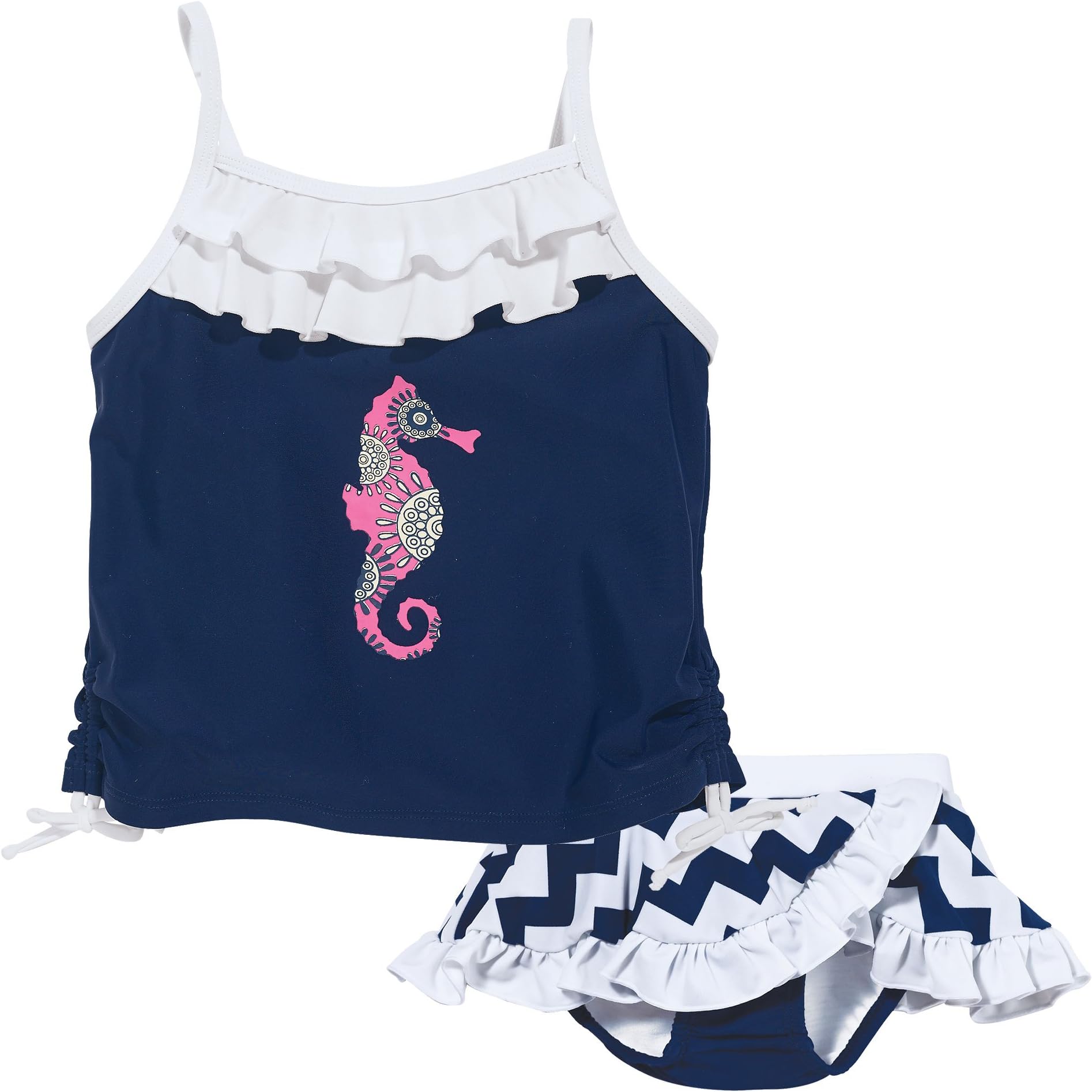 Sun Smarties Baby-Girls Seahorse Tankini and Reusable Swim Diaper Skirt Swimsuit