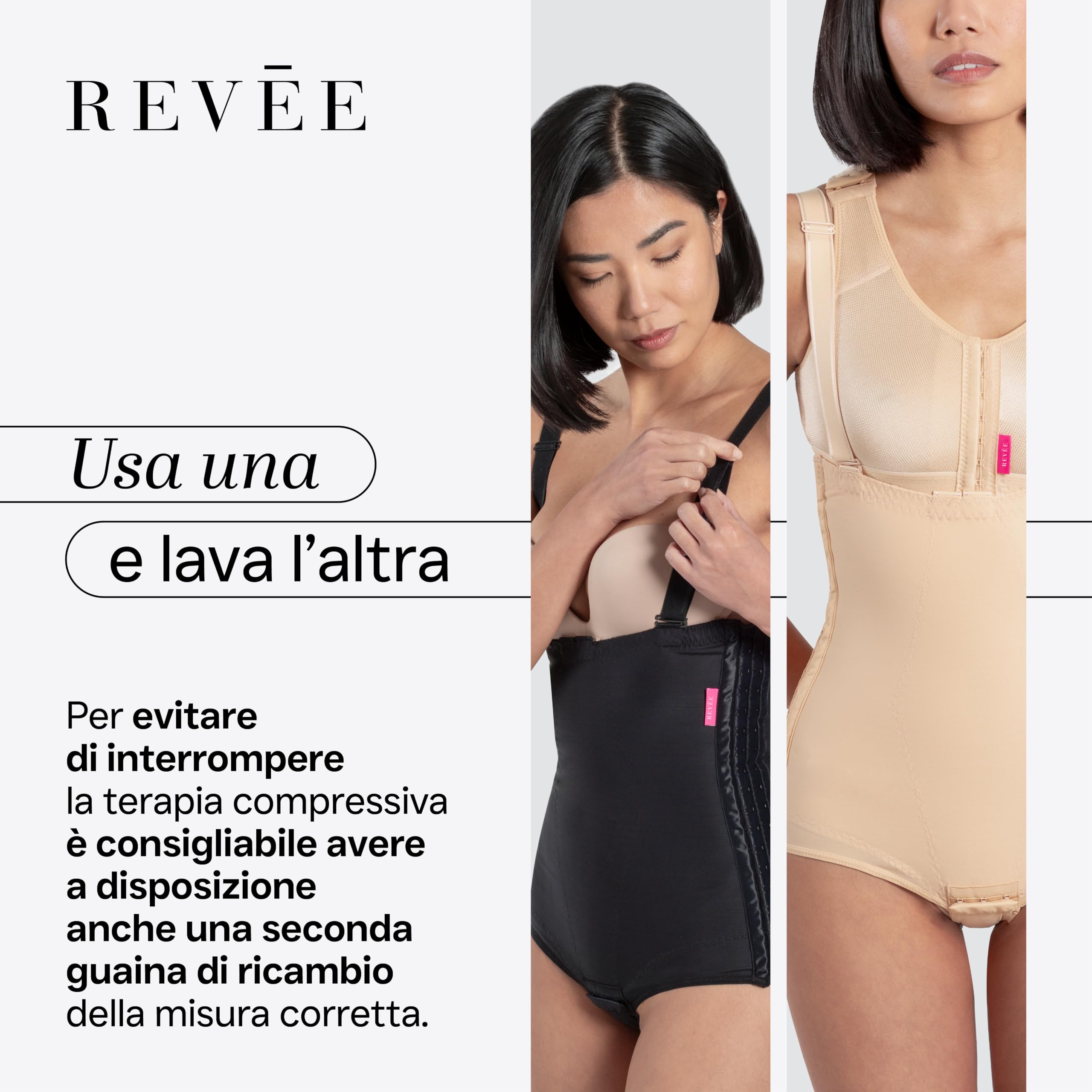 REVÉE Guaina Compressiva Post-operatoria - Liposuzione ai Fianchi - Addominoplastica, Torsoplastica, Lipofilling, Parto Cesareo - Guaina Post-Liposuzione, Fascia Addominale Donna Post-Parto