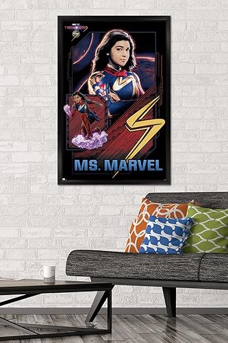 Miniatura 43 de Trends International Marvel The Marvels - Póster de pared de Ms. Marvel, 14.72 x 22.37 pulgadas, versión enmarcada en negro Versión con marco
