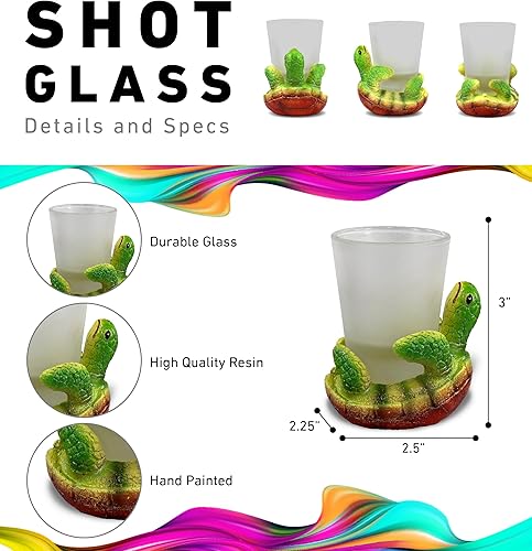 Miniatura 2 de CoTa Global Cool Sea Turtle Shot Glass - Novedoso accesorio de licor para el hogar y bar, divertido juego de disparos de la vida oceánica para