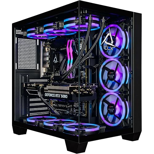CLX Set Gaming PC - Intel Core Ultra 7 270K Plus 3.7GHz, GeForce RTX 5080, 2TB NVMe M.2 SSD, 64GB DDR5 No RGB Memory, 360mm AIO, WiFi, Windows 11 Home, Black