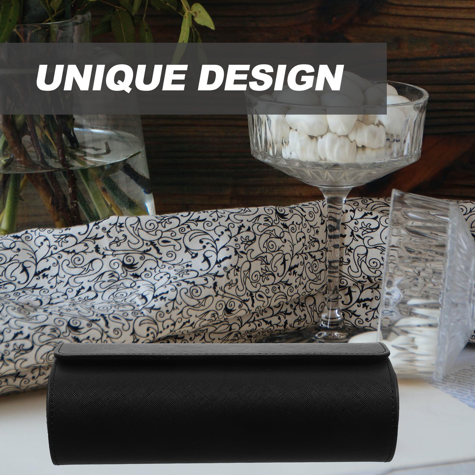 DOITOOL Tragbare Runde Uhrenaufbewahrungsbox aus Elastischem Pu Leder mit 3 Fächern Eleganter Uhrenhalter für Schmuck und Uhren für Outdoor Reisen