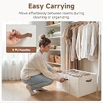 StorageWorks Rangement de chaussures, Rangement d'organisateur de chaussures pour placards, organisateur de grandes chaussures en tissu pour étagère avec séparateurs réglables et couvercle transparent, Chaussures à portée, 24 Paires, Beige