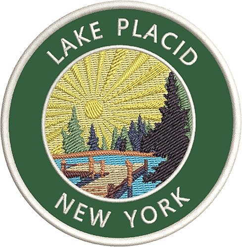 Miniatura 6 de Lake Dock - Lake Placid - Nueva York 3.5" bordado DIY hierro o coser parches decorativos vacaciones aventura tema novedad apliques