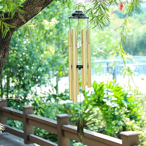 Miniatura 2 de Taman Campanillas de viento para exteriores, de aluminio de 40 pulgadas, de tono profundo, conmemorativo de condolencia por la pérdida de un ser