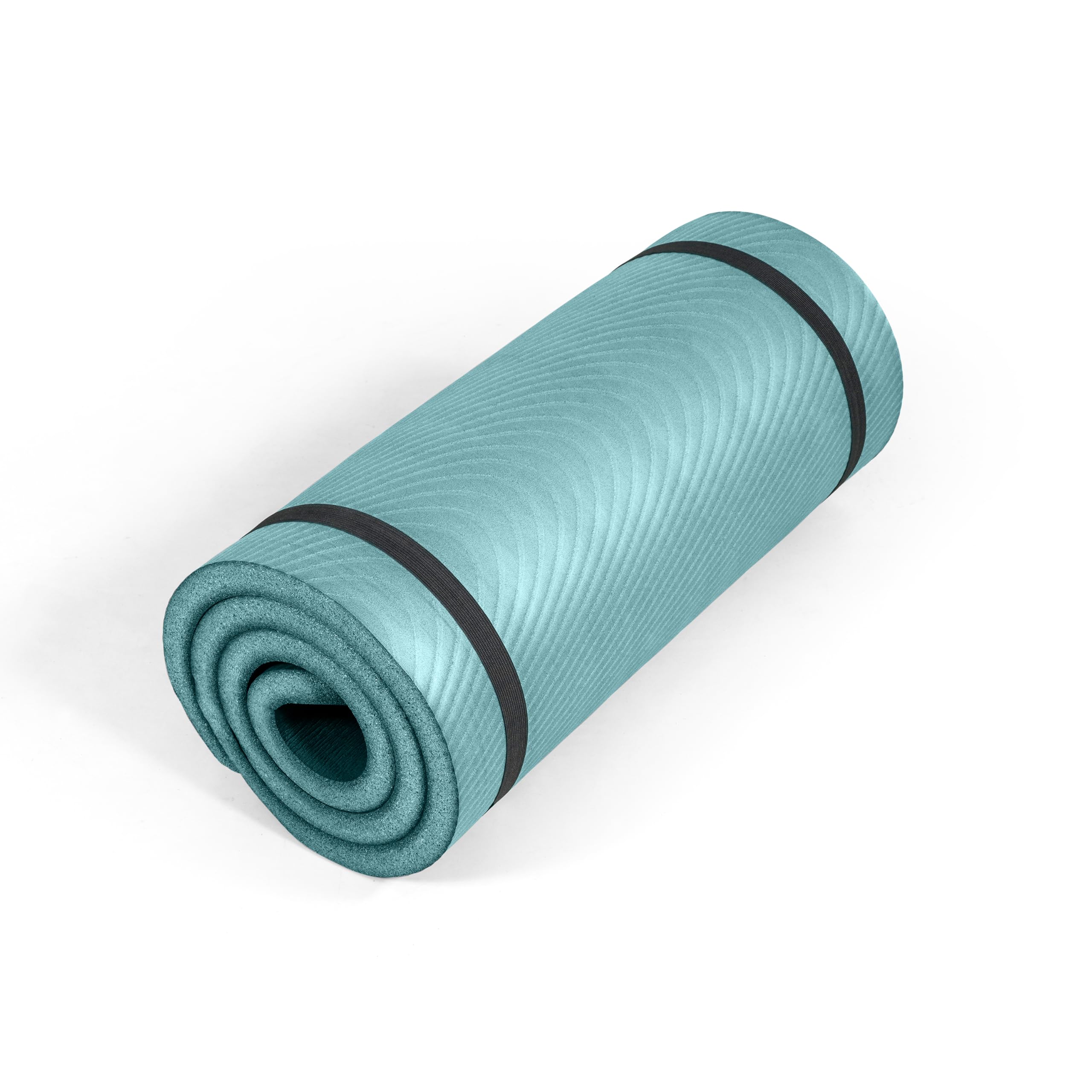 Tone Fitness 1-Inch Thick Yoga Mat High-Density Non-slip Exercise Mat with Carrying Strap for Yoga Pilates Home Gym