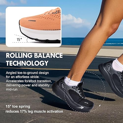 Miniatura 5 de JACKSHIBO Zapatos anchos con puntera ancha para mujer, con soporte de arco, para correr, caminar, atletismo, tenis, fascitis plantar ortopédica,
