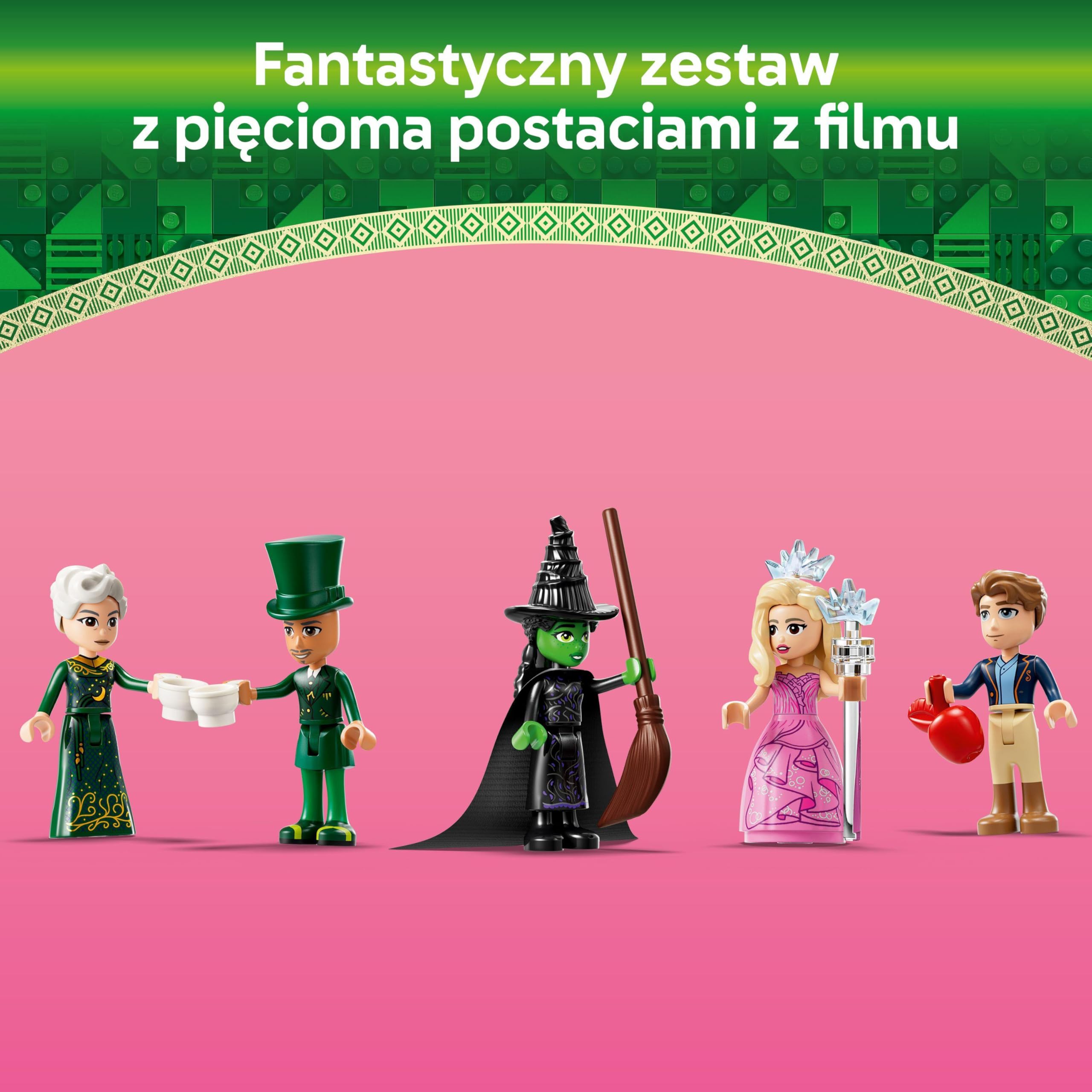 LEGO Wicked Powitanie w Emerald City 75684 | klocki dla dzieci, zabawka dla 9-latki, prezent Wicked dla fanów filmu, na urodziny dla dziewczynki i chłopca, 945 elementów