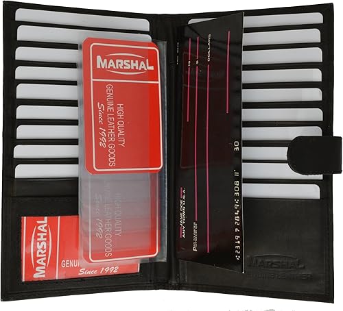 Tarjetero de piel auténtica para tarjetas de crédito 19 ranuras para tarjetas 1 ventana de identificación con cierre Tarjetero de piel auténtica para tarjetas de crédito 19 ranuras para tarjetas 1 ventana de identificación con cierre