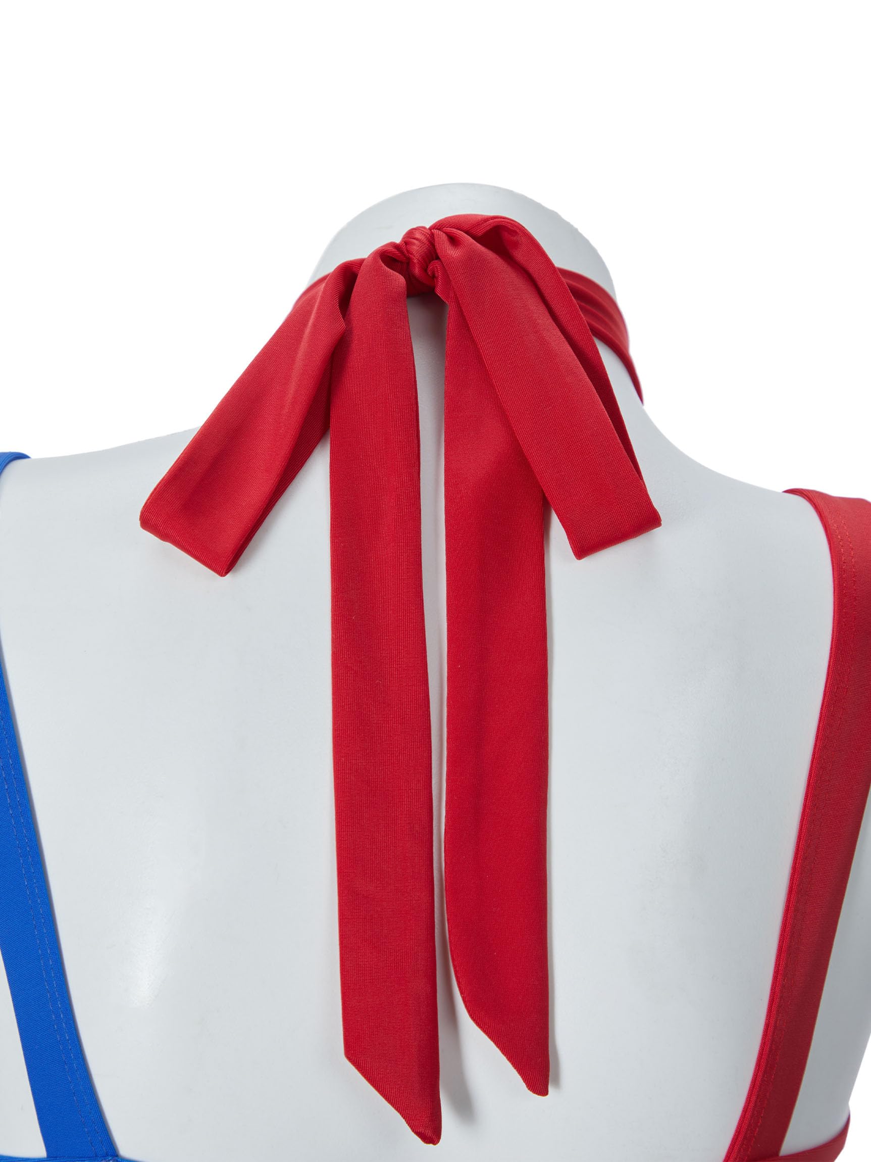 haikyuu Damen-Badeanzug, Gothic, einteilig, Neckholder, Ausschnitt, Schnalle, Taille, hohl, Cosplay-Badeanzug, Schwarz / Rot