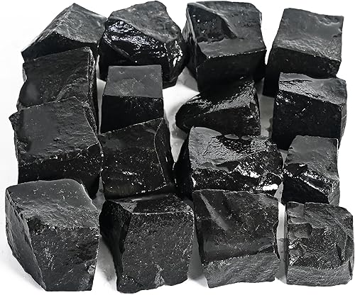 Miniatura 1 de Crocon 1 libra de turmalina negra a granel, piedra natural cruda, piedras preciosas crudas, cabina, pulidas, gema de minería, equilibrio de chakras,