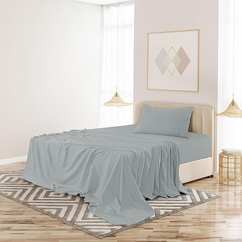 Miniatura 6 de Lux Decor Collection Sábanas de cama  4 piezas tamaño individual XL  Sábanas de microfibra cepillada de 1800 hilos, sábanas y fundas de almohada de