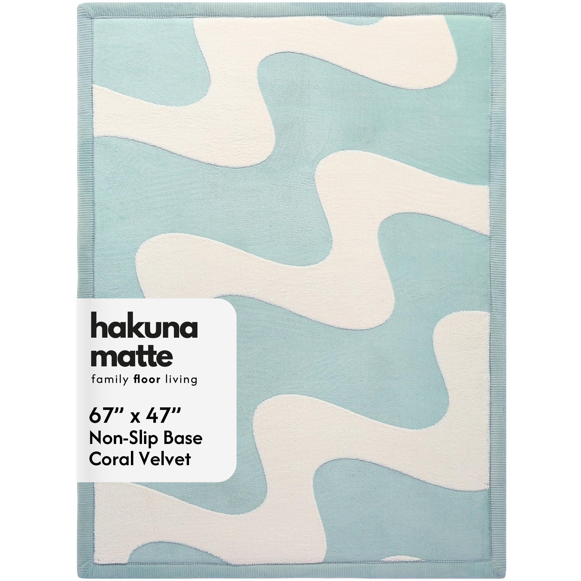 Hakuna Matte CloudSoft Mat for Floor 47" x 67" 3D Gentle Arcs Waves