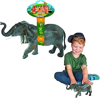 Elephant Toy Animal Adventure Replica Figure by Deluxebase. These Large Sized Elephants Animal Figures are The Ideal Safari Animal Toys for Kids.