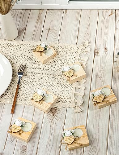 Miniatura 5 de Juego de 100 portavelas de madera para recuerdos de boda, despedida de soltera, regalos de baby shower para invitados, regalos de velas para