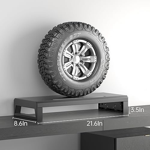 Miniatura 3 de Soporte para monitor de computadora, estante de escritorio para computadora portátil y elevador de monitor, 21.6 pulgadas, carga de 22 W, 2 USB 3.0