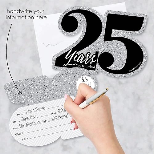 Miniatura 2 de Big Dot of Happiness We Still Do 25 aniversario de boda Invitaciones rellenas en forma Tarjetas de invitación para fiesta de aniversario con