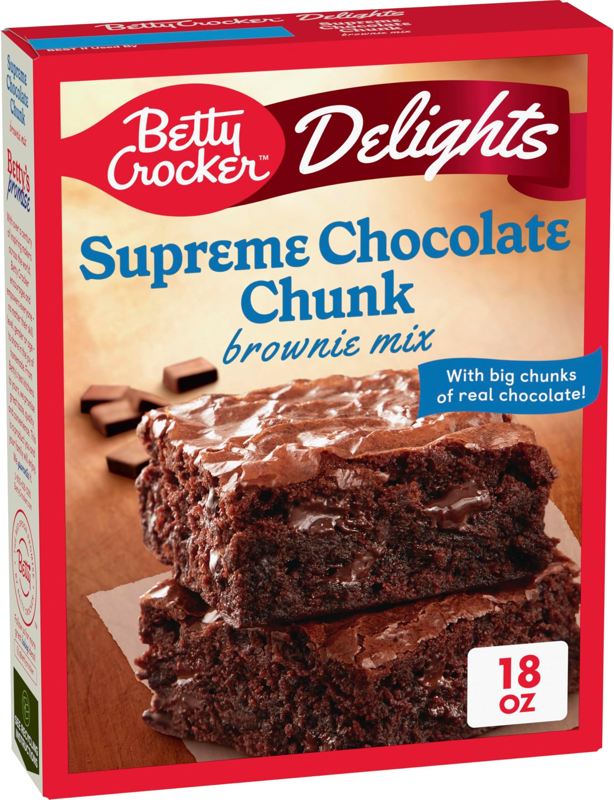 Betty Crocker Supreme Brownie Mix, Chocolate Chunk, 510 gm