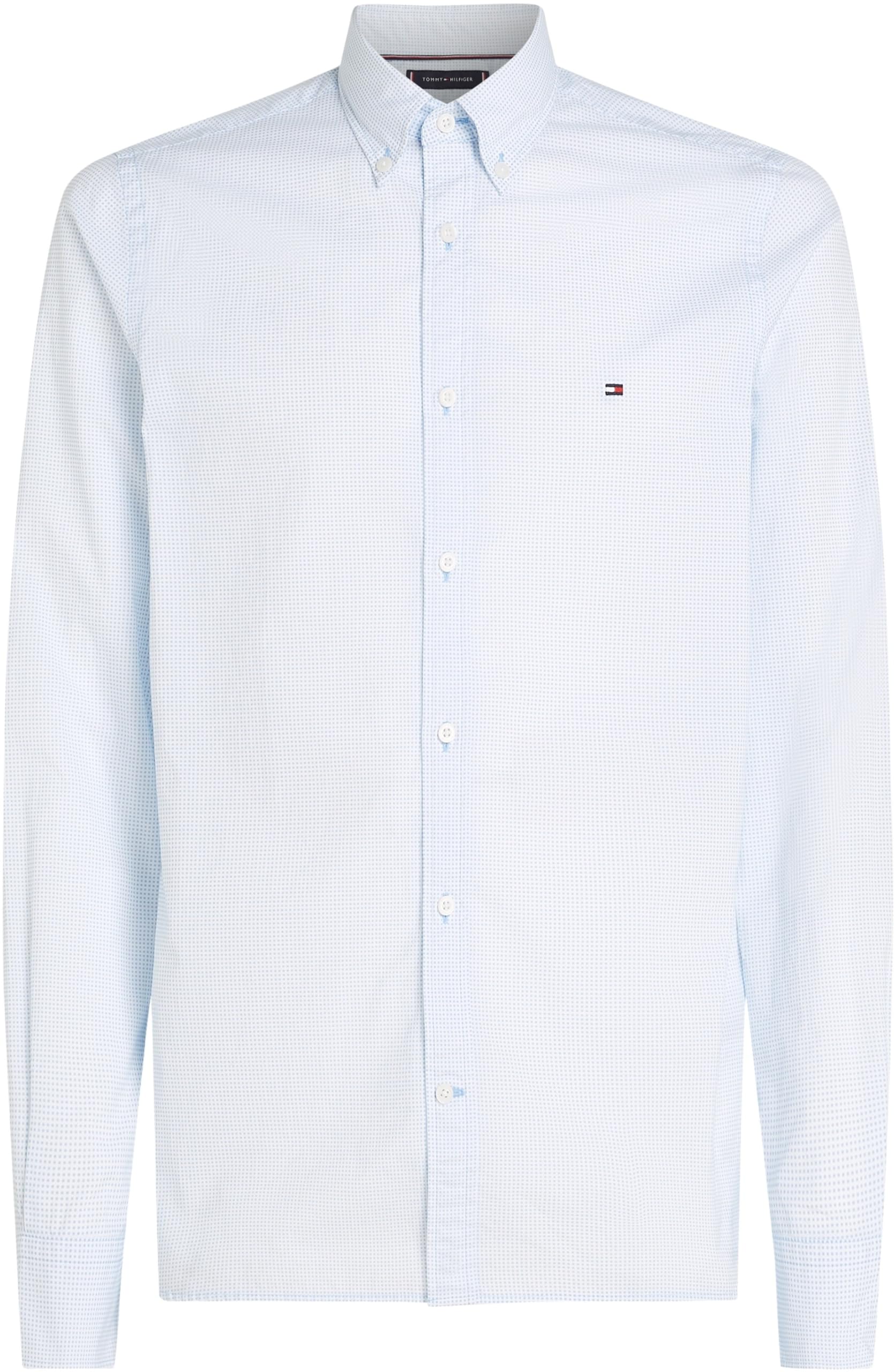 Tommy Hilfiger Męska koszula SF z mikronadrukiem MW0MW34571, L/S, niebieska, XXXL, Niebieski (optyczny biały/niebieski statek), 3XL