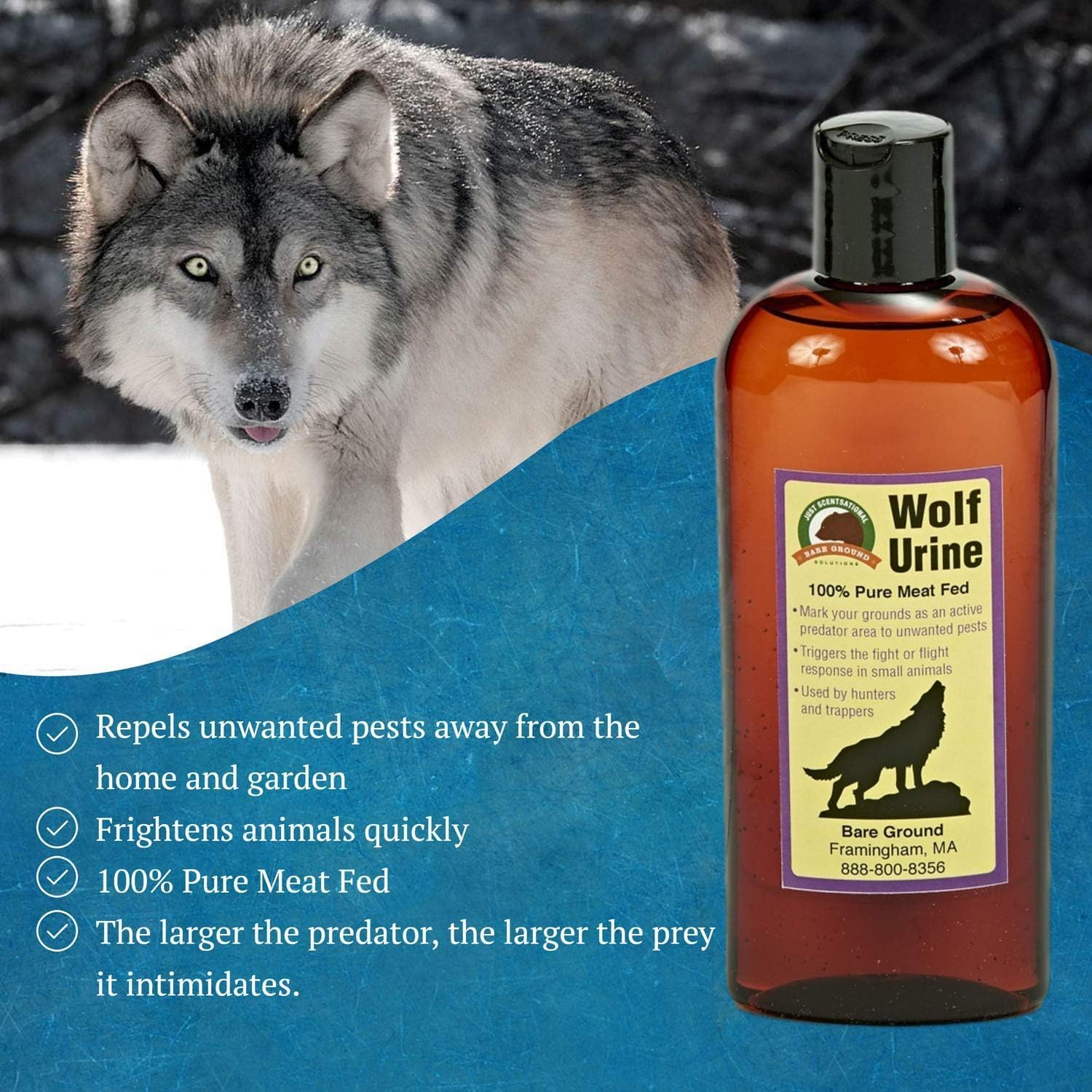 Wolf Urine for Gardens Hunters and Trappers 8 oz