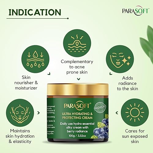 Miniatura 4 de Parasoft Crema ultra hidratante y protectora 3.52 oz Humedad de larga duración con ingredientes naturales Crema diaria ligera para cara y cuerpo