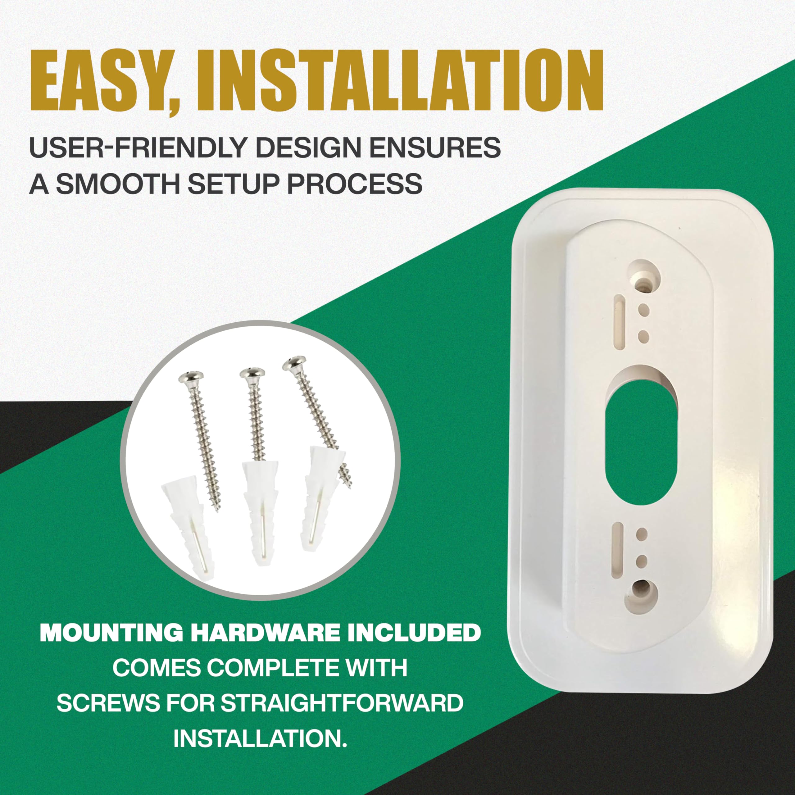 Ade Advanced Optics Wall Plate and 30 Degree Angled Mount Combo for Nest Hello - White