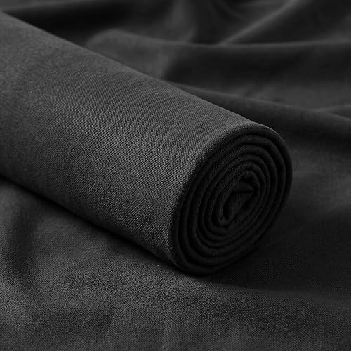Soft Brushed Polyester Fabric, 55" Wide, 3 Yards, Black —