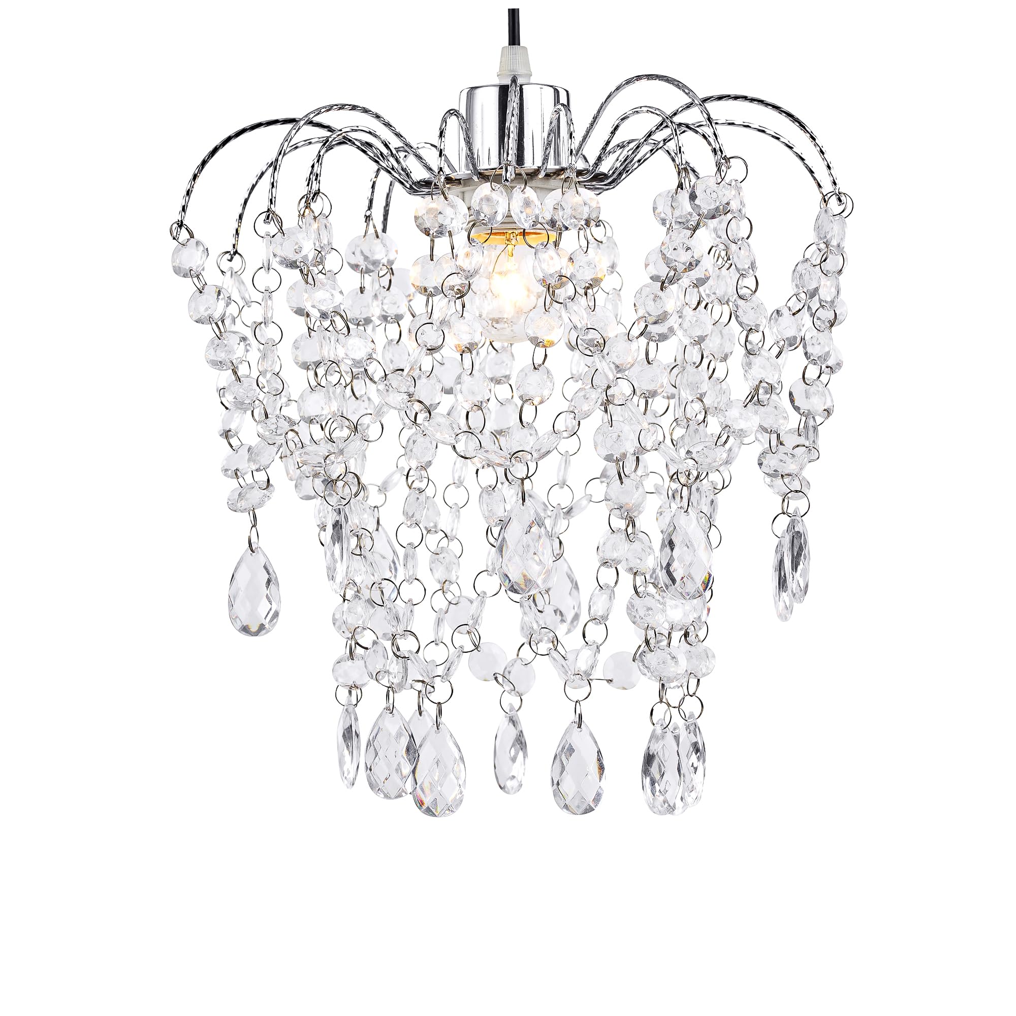 Innoteck Luxury Chandelier Teardrop Pendant Light Shade - Clear Acrylic - H:28cm W:27cm