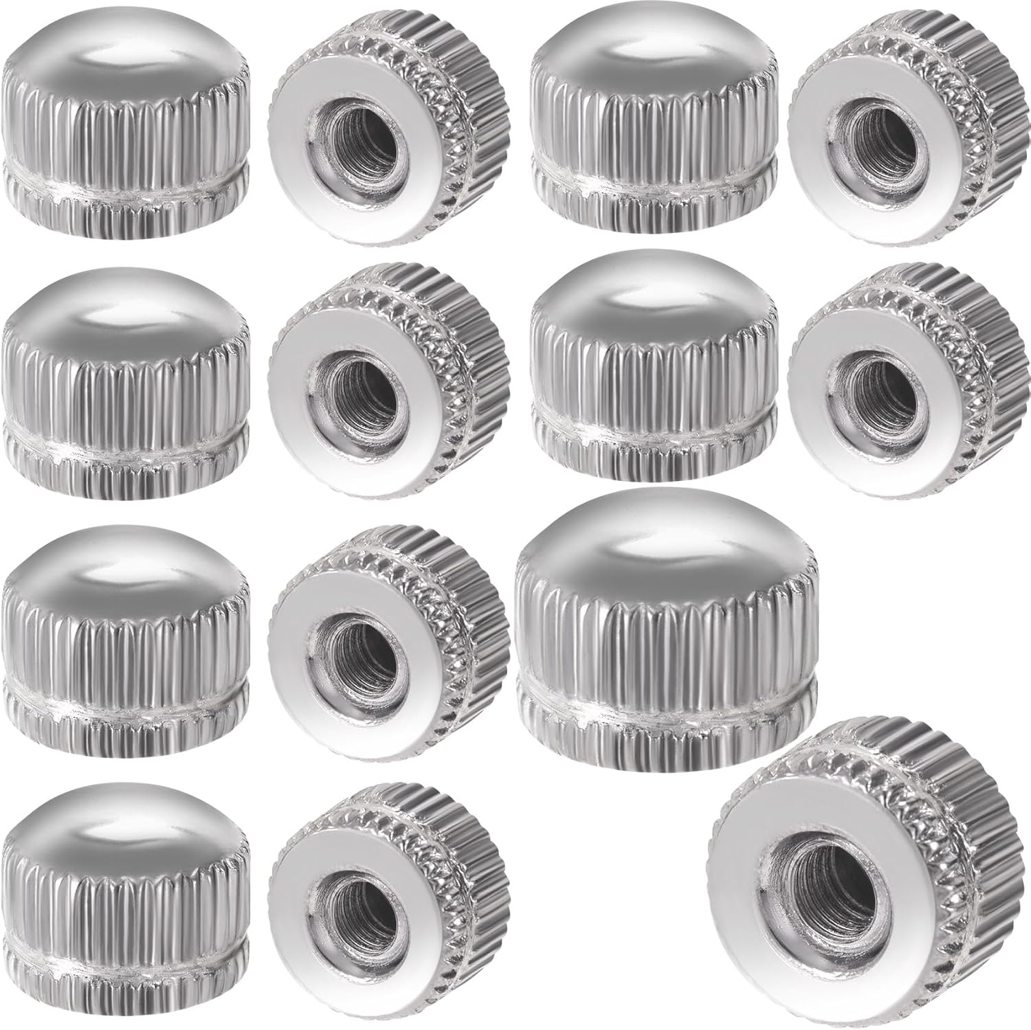 14 Pcs Screw Caps for Light Fixture, Lamp Finials Knob Nuts, Lamp Shade Screw Cap, Decorative Light Fixture Nut Covers Replacement Parts (Silver, M4)