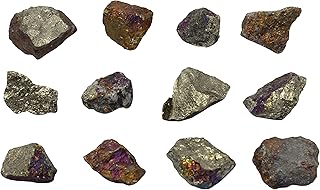 12PK Raw Chalcopyrite, Mineral Specimens - Approx. 1