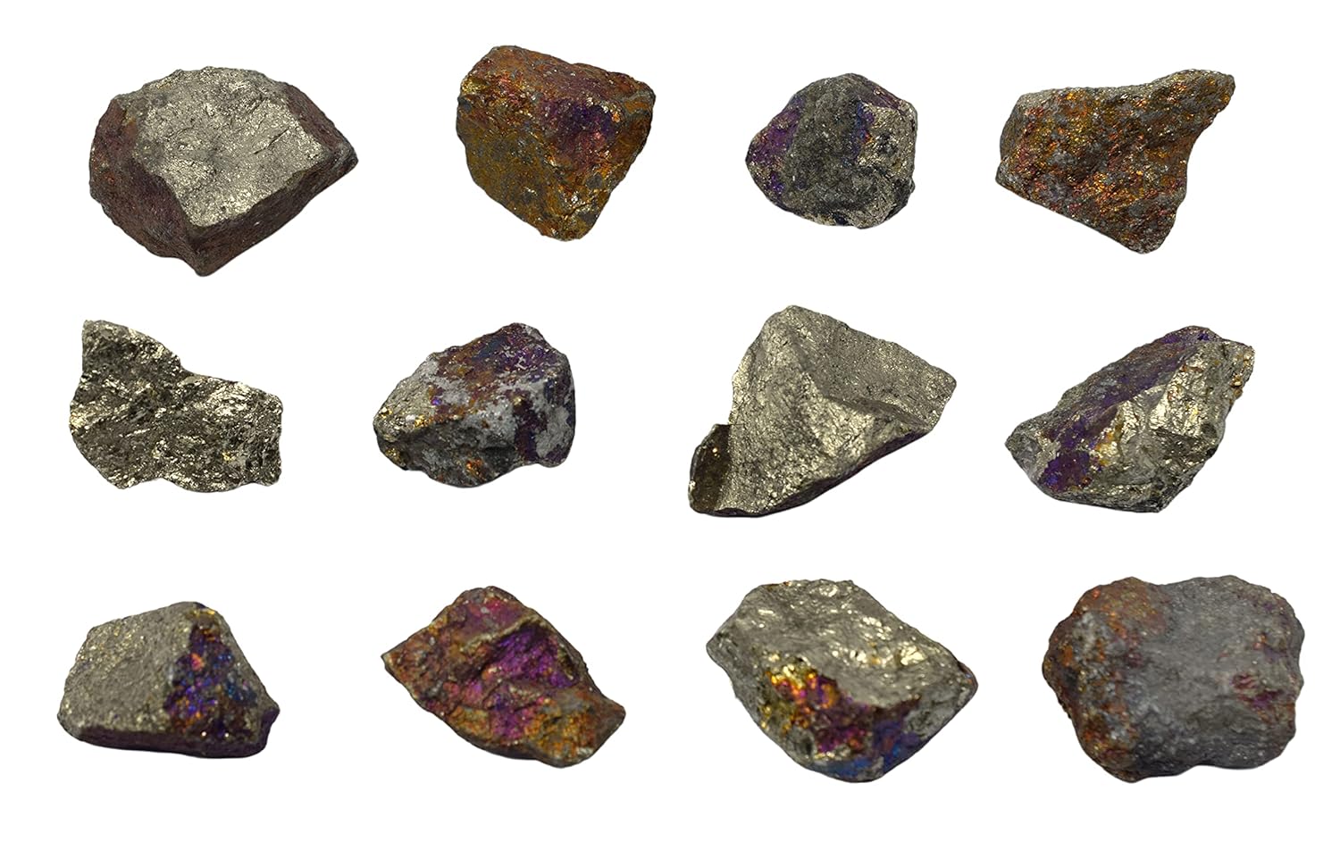 EISCO 12PK Raw Chalcopyrite, Mineral Specimens - Approx. 1" - Geologist Selected & Hand Processed - Great for Science Classrooms - Class Pack