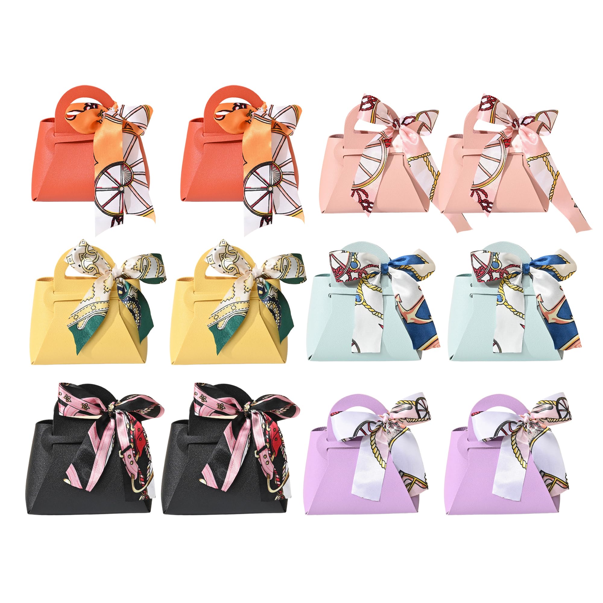 qczoyp 12 Pack Leather Gift Bags: Reusable Candy Gift Bags with Handles, Party Favor Bags for Weddings, Baby Showers, Birthday, Weddings,Christmas,