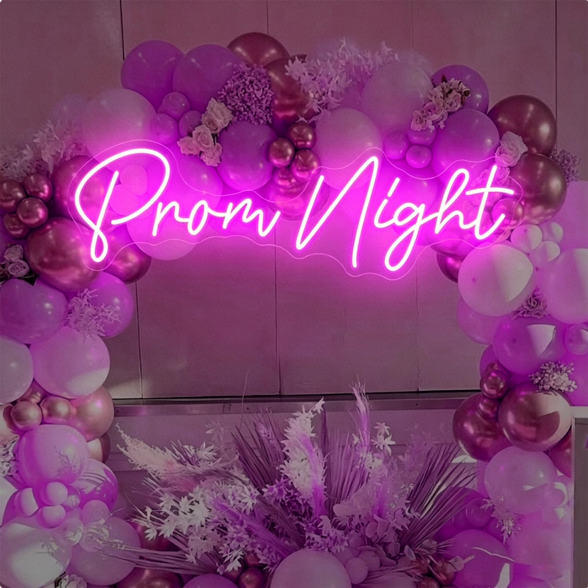 Dimmable Prom Night Neon Sign, USB LED Wall Decor Light for Party, Graduation & Home Decoration
